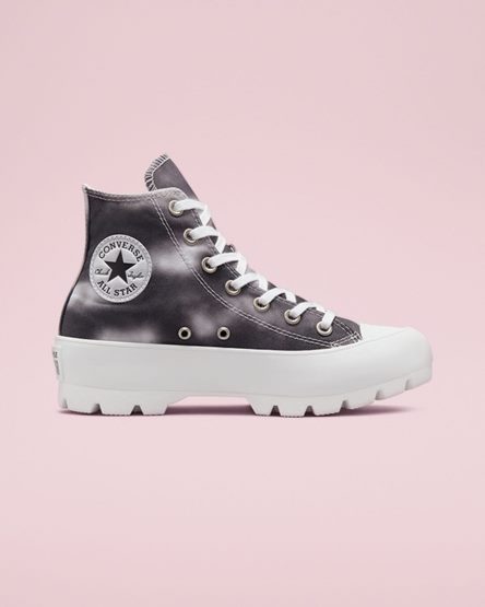 Women's Converse Muted Cloud Wash Lugged Chuck Taylor All Star High Top Shoes Silver / White | AU 690ECF